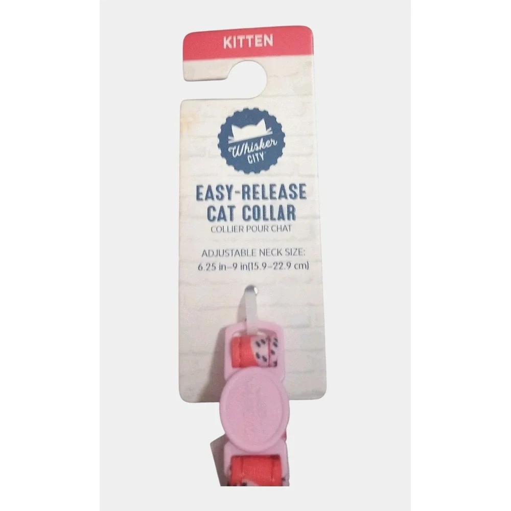 Whisker City Easy-Release Cat Kitten Collar Red Strawberry 6.2-9